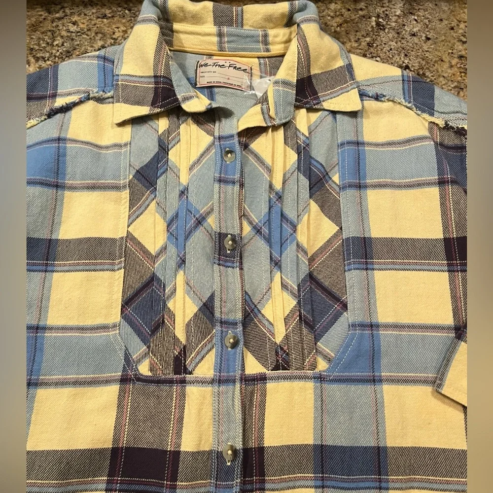 NWT Free People Layla Plaid Shirt